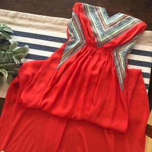 Chiffon Strapless Maxi Dress